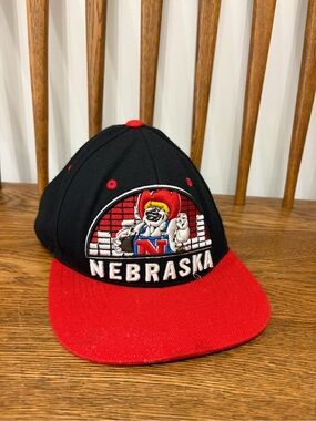 Vintage Nebraska Cornhuskers Zephyr Snapback Hat Cap Herbie Husker Black Red 90s